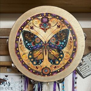 Colorful Butterfly Tambourine